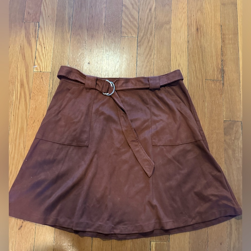 Forever 21 Brown suede effect A line skirt L